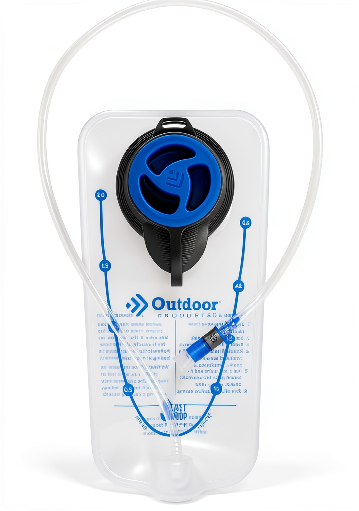 Outdoor Products Hydration Reservoir showing clear design and removable hose